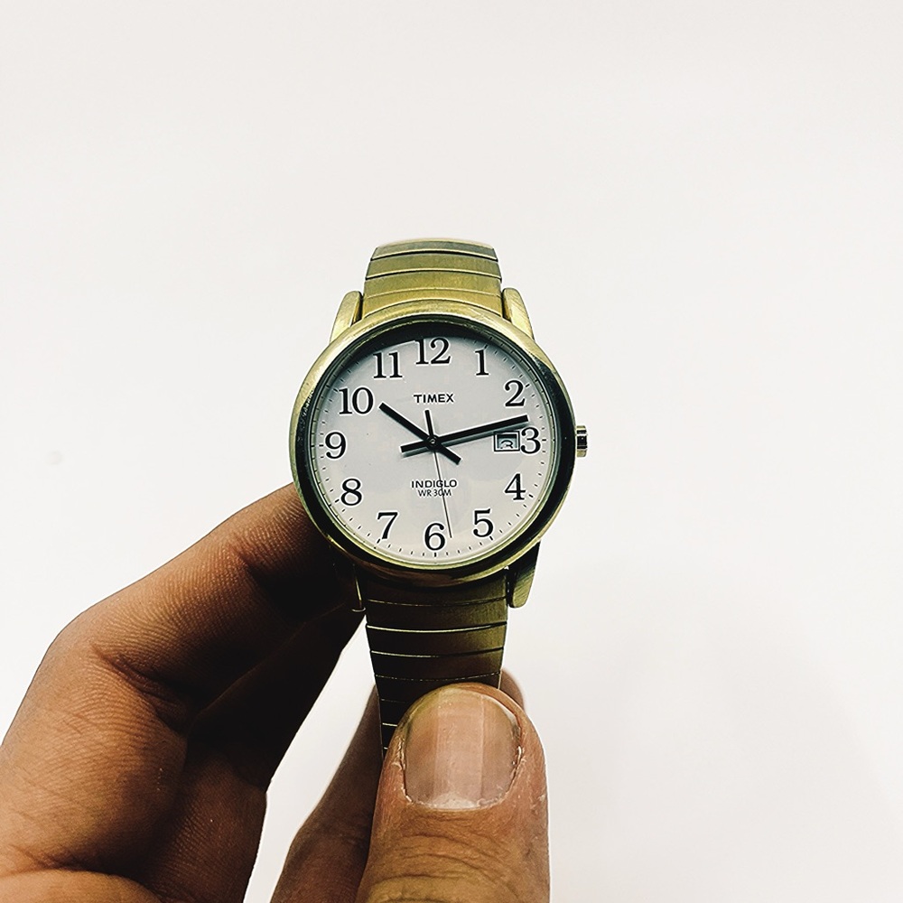 Timex Men’s Easy Reader Watch Gold – Needs Battery, Untested Indiglo!